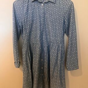 J. Crew Blue Shirt with White Floral Pattern